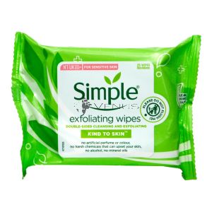 Simple Kind To Skin Exfoliating Face Wipes 25s