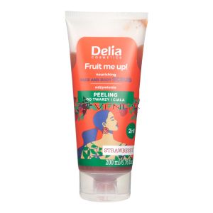 Delia Fruit Me Up! Face & Body Scrub Nourishing 200ml Strawberry