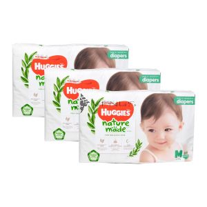 Huggies Platinum Nature Made Diapers M 64s (1Carton=3packs)